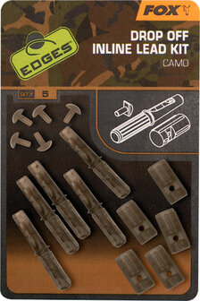 Camo Drop Off Inline Lead Kit X5 Edges Fox