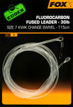 Fluorocarbon Fused Leader Kwick Change Swivel 30LB Fox Edges