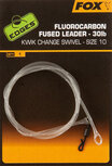 Fluorocarbon Fused Leader Kwick Change Swivel - 30LB Edges Fox